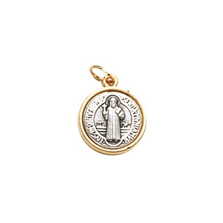 MEDALLA BENITO BORDE DORADO 1,5CMØ MEDALLA BENITO BORDE DORADO 1,5CMØ