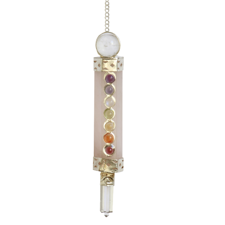 PENDULO CHAKRAS HEXAGONAL CUARZO ROSA 8CM PENDULO CHAKRAS HEXAGONAL CUARZO ROSA 8CM