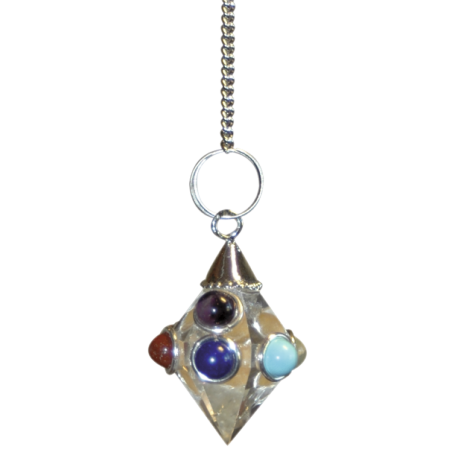 PENDULO CUARZO CRISTAL CHAKRAS 3,5 cm PENDULO CUARZO CRISTAL CHAKRAS 3,5 cm