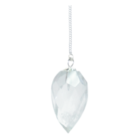 PENDULO PLATEADO CUARZO CRISTAL 24 3cm PENDULO PLATEADO CUARZO CRISTAL 24 3cm