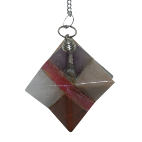 PENDULO PLATEADO MERKABA CHAKRAS 5cm PENDULO PLATEADO MERKABA CHAKRAS 5cm