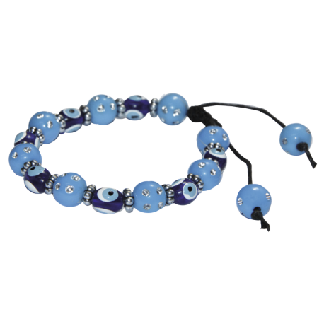 PULSERA OJO TURCO AZUL CLARO CON CORDON PULSERA OJO TURCO AZUL CLARO CON CORDON