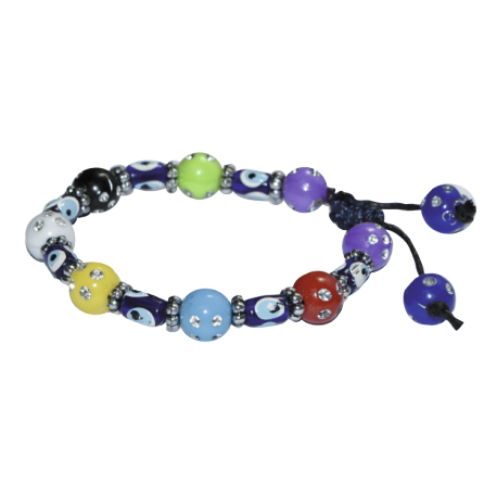 PULSERA OJO TURCO MULTICOLOR CON CORDON PULSERA OJO TURCO MULTICOLOR CON CORDON