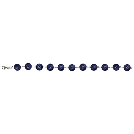 PULSERA PLATA OJO TURCO AZUL OSCURO PULSERA PLATA OJO TURCO AZUL OSCURO