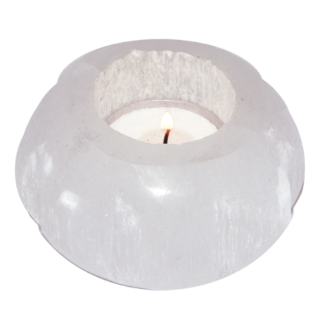 SELENITA PORTA VELA TALLADO 7CMØ SELENITA PORTA VELA TALLADO 7CMØ