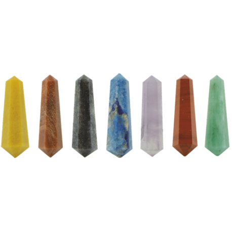 SET CHAKRAS BITERMINADO 4CM SET CHAKRAS BITERMINADO 4CM