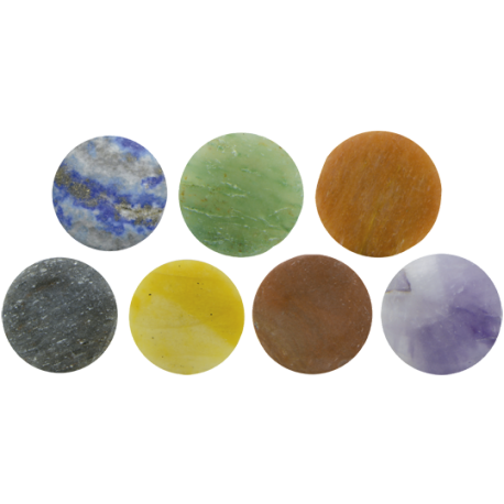 SET CHAKRAS REDONDO SEMIPULIDO 3CM SET CHAKRAS REDONDO SEMIPULIDO 3CM