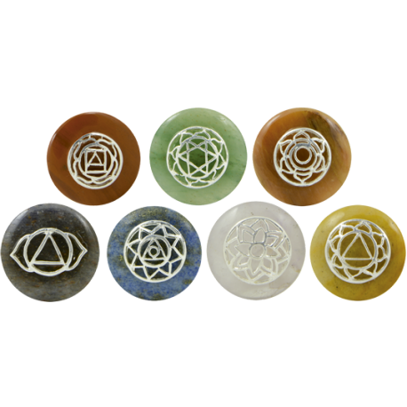 SET CHAKRAS SIMBOLOS METAL 3CM SET CHAKRAS SIMBOLOS METAL 3CM