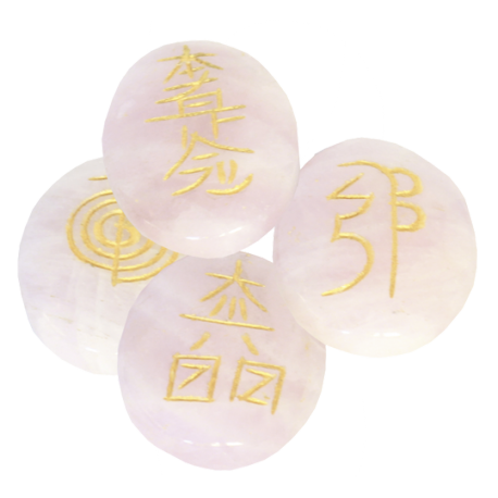 SET SIMBOLOS REIKI CUARZO ROSA 4CMX2,5CM SET SIMBOLOS REIKI CUARZO ROSA 4CMX2,5CM