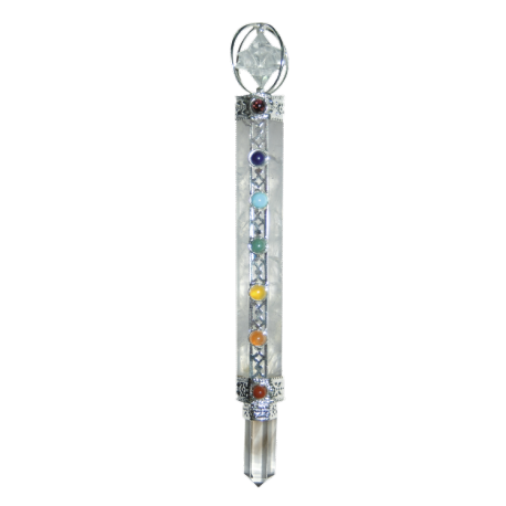 VARITA PODER CUARZO CRISTAL CHAKRAS HW-10 18,5cm VARITA PODER CUARZO CRISTAL CHAKRAS HW-10 18,5cm