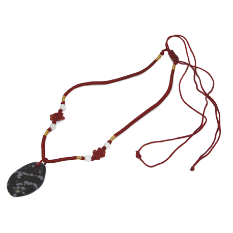 CORDON TIBETANO OBSIDIANA NEVADA RODADO PLANO AGUJERO CORDON TIBETANO OBSIDIANA NEVADA RODADO PLANO AGUJERO