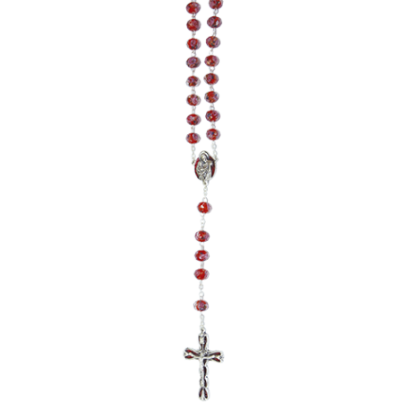 ROSARIO CRISTAL LABRADO TATUADO ROJO ROSA (REF.1551) ROSARIO CRISTAL LABRADO TATUADO ROJO ROSA (REF.1551)